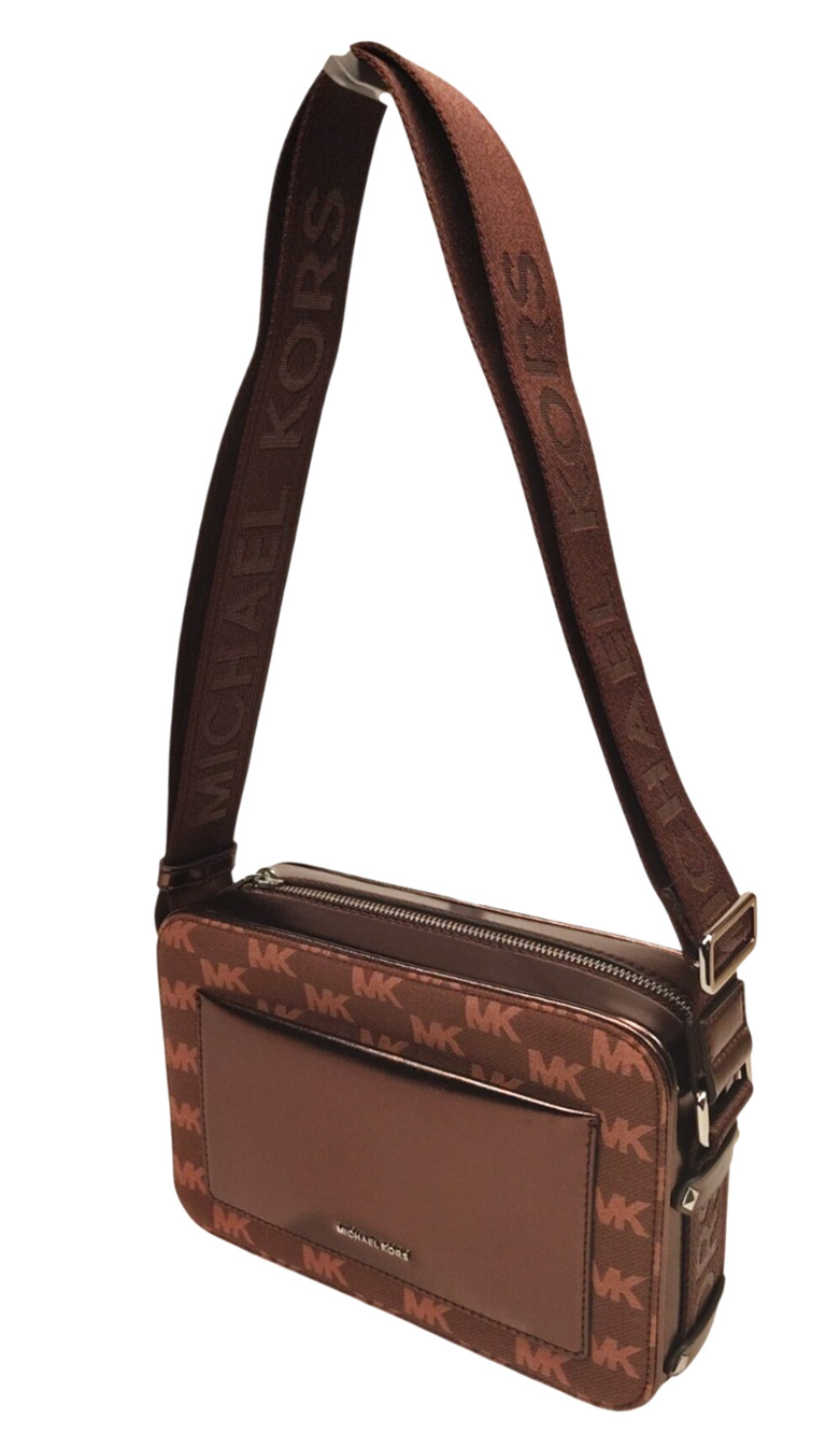 Michael Kors Maeve Canvas Medium Crossbody Handbag - Oxblood/Burgundy Red - NWT